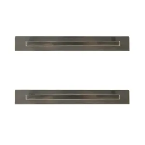 GoodHome Golpar Satin Nickel effect Kitchen cabinets D-shaped Pull handle (L)16.9cm (D)28mm, Pack of 2