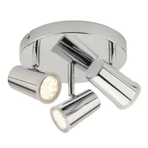 Litecraft Trisha Chrome 3 Light Bathroom Ceiling Spotlight Plate