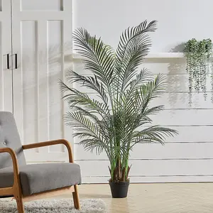 Artificial Palm Tree Indoor Decorative Plant in Black Pot 160 cm