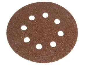 Faithfull 8128 Hook & Loop Sanding Disc DID3 Holed 125mm x 80G Pack 5