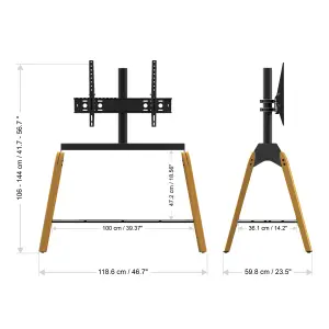 AVF Hoxton Quad Freestanding TV Stand, for TVs up to 86" - Light Wood