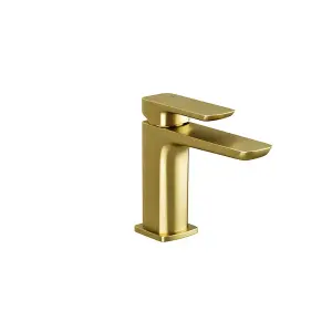 Nes Home Modern Brushed Brass Bathroom Basin Mono Mixer Tap