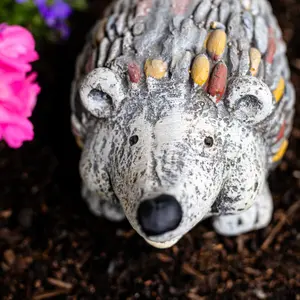 Hedgehog Garden Ornament with Stone Effect