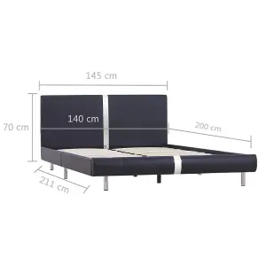 Berkfield Bed Frame Black Faux Leather 135x190 cm 4FT6 Double