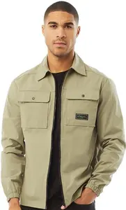 Mens Utility Overshirt Taupe - Size M