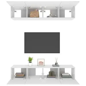 Berkfield TV Cabinets 4 pcs White 80x30x30 cm Engineered Wood