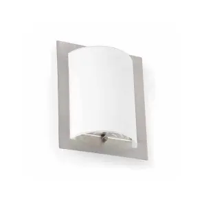 Luminosa Diula 1 Light Indoor Glass Wall Light Matt Nickel, E27