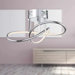 First Choice Lighting Infinity Curved Arms LED Semi Flush Ceiling Light