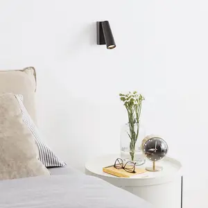 Luminosa Pipe Wall Adjustable Reading Light Black 3000K