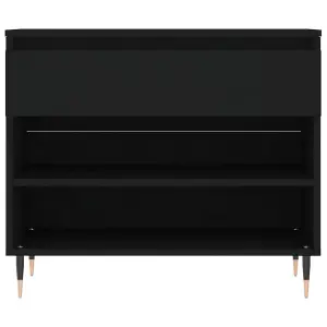 Berkfield Shoe Cabinet Black 70x36x60 cm Engineered Wood