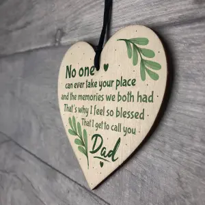 Red Ocean Dad Graveside Memorial Remembrance Wooden Heart Grave Plaque Cemetery Garden Sign