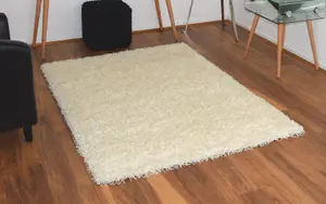 Cream Thick Shaggy Rug - California - 80x150cm (2'8"x5')