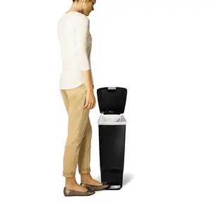 Simplehuman 40L Plastic Slim Pedal Bin Black