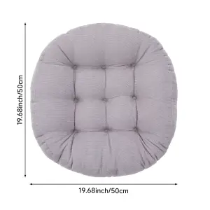 Grey 50cm Corduroy Tatami Round Seat Cushion Seat Pad