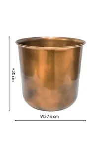 Outdoor Hampton Copper Metal Planter H28Cm W27.5Cm