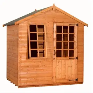 INSATLLED - 6ft x 8ft (1.75m x 2.35m) Horsforth Wooden Classic T&G APEX Summerhouse (12mm T&G Floor + Roof) (6 x 8) (6x8)