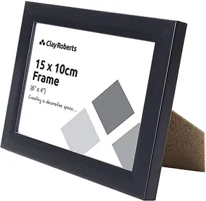 Clay Roberts Photo Picture Frame 6 x 4, Black, Freestanding and Wall Mountable, 10 x 15 cm, 6x4" Picture Frames