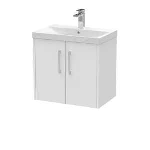 Juno 600mm Wall Hung Single Vanity Unit White Ash