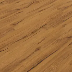 GoodHome Baila Natural Oak Wood effect Textured Click vinyl Planks, 2.2m²