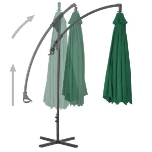 Berkfield Cantilever Umbrella with Steel Pole 250x250 cm Green