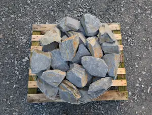 Garden Rockery / Pond Edging Stones -Welsh Slate 200-300mm