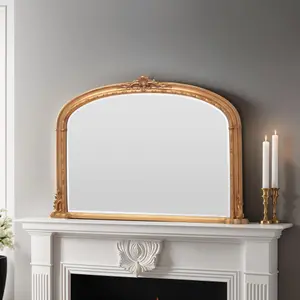 Overmantle Arched Wall Mirror 127(w) x 89cm(h) Gold Victoria Mirror