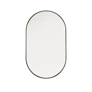 Chaya Metal Flat Wall Mirror Matte Black / 91.4cm H x 55.9cm W