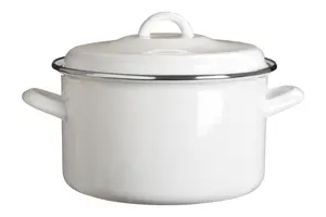 Essentials by Premier Porter 4700ml White Enamel Casserole Dish