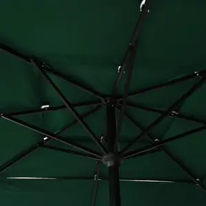 Berkfield 3-Tier Parasol with Aluminium Pole Green 2.5x2.5 m