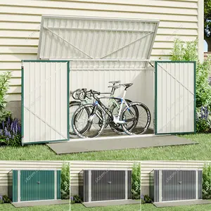 7 x 3ft Outdoor Metal  Garden Storage Shed Pent Tool Shed Bicycle Storage Shed Green