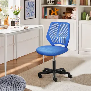 Yaheetech Adjustable Armless Office Desk Chair - Blue