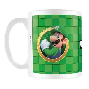 Super Mario Portrait Luigi Mug Green/White (One Size)