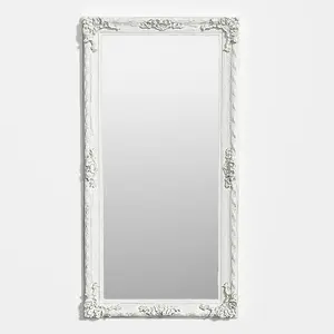 White Oversize Retro Rectangular Full Length Mirror