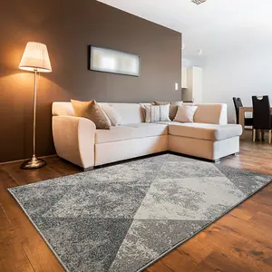 Ohio Beige Grey Geometric Rug 120cm x 170cm