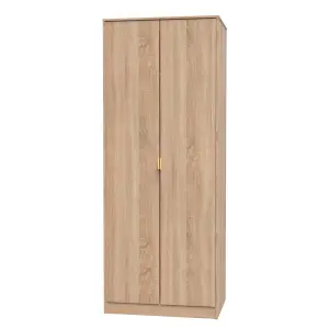 Chevron 2 Door Wardrobe in Bardolino Oak (Ready Assembled)