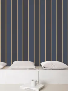 Galerie Smart Stripes 3 Blue Formal Stripe Smooth Wallpaper