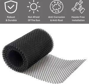 Universal 5m Rolls of 16cm Black Guttering Mesh Guard Gutter Cover Pest Control