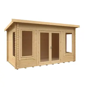 14ft x 8ft (4150mm x 2350mm) Horsforth "The Enfield" 44mm Log Cabin With 4 Opening Windows