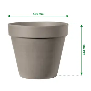 Verve Laleh Brown Terracotta Plant pot (Dia) 13.1cm, (H)11.3cm, 1L