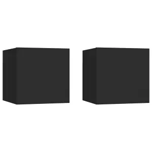 Berkfield Wall Mounted TV Cabinets 2 pcs Black 30.5x30x30 cm