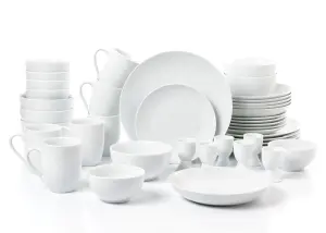 42pc Everyday White Coupe Dinner Set