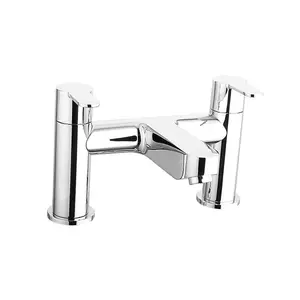 Rinse Bathrooms Modern Bathroom Tub Monobloc Bath Filler Mixer Chrome Double Lever Bath Tap