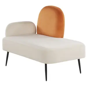 Left Hand Velvet Chaise Lounge Orange ARCEY