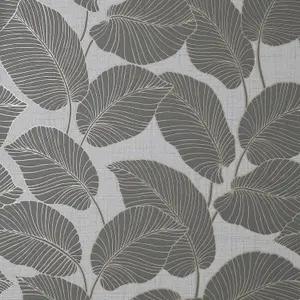 Larson Leaf Wallpaper Fine Décor Charcoal Gold Textured Vinyl Metallic