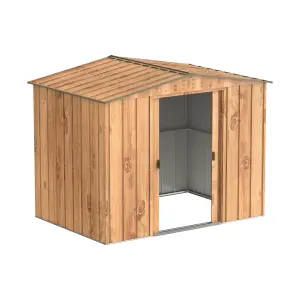 BillyOh Top Woodgrain Apex Metal Shed - 8x6