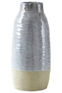 Interiors by Premier Handcrafted Large Grey Vase, Glazed Finish Flower Vase, Versatile Stoneware, Portable Large Pottery Vase