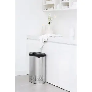 Brabantia 55 Litre Selector Laundry Bin Matt Steel/Dark Grey