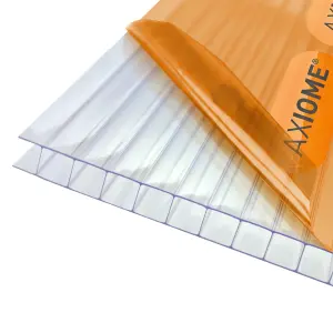 Axiome Clear Polycarbonate Twinwall Roofing sheet (L)4m (W)1000mm (T)10mm