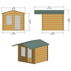 Shire Crinan 9x9 Log Cabin 19mm Logs