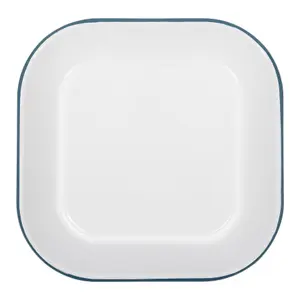 White Square Enamel Baking Tray - 24.5cm x 24.5cm - Green